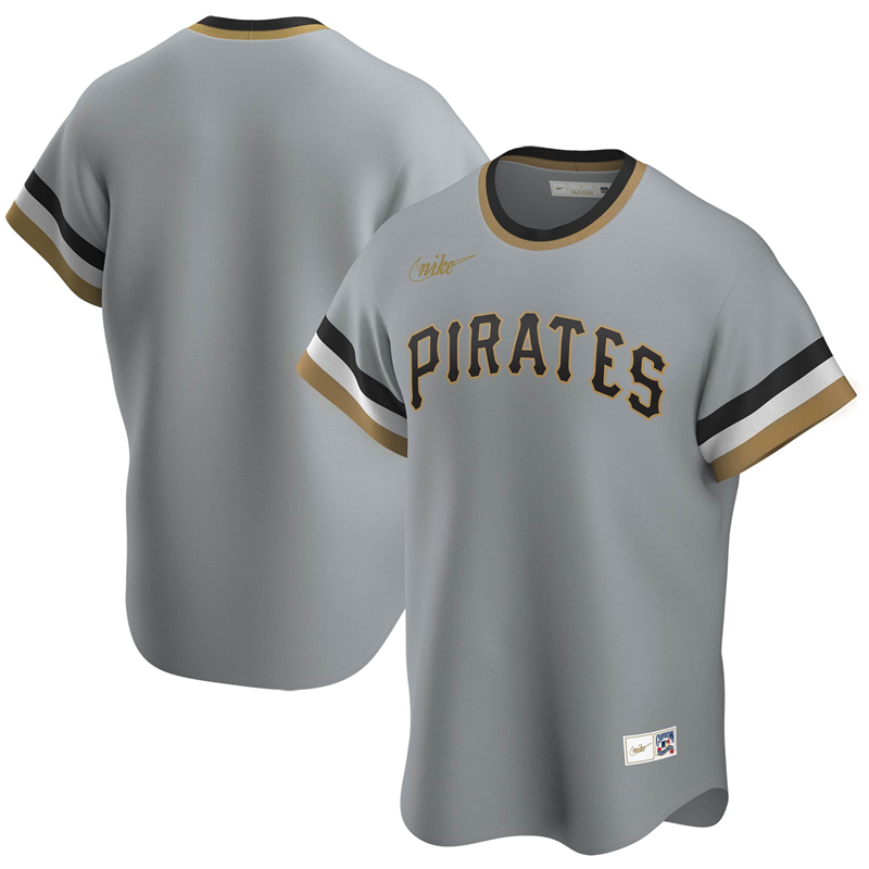 2020 MLB Men Pittsburgh Pirates Nike Gray Road Cooperstown Collection Team Jersey 1->pittsburgh pirates->MLB Jersey